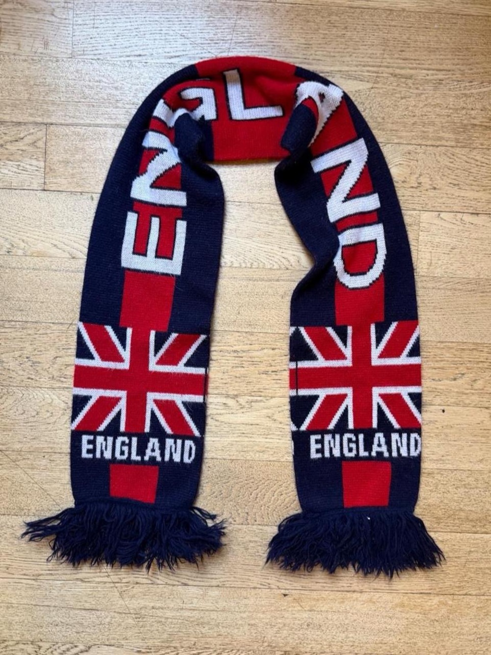 Y2K Britpop England Union Jack Knit Scarf Indie Sleaze Football Scarf